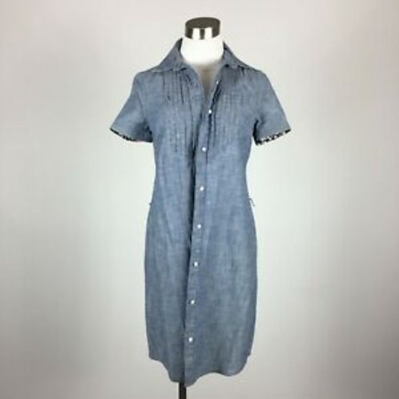 Lands' End chambray denim shirt dress size 4 - Picture 4 of 5